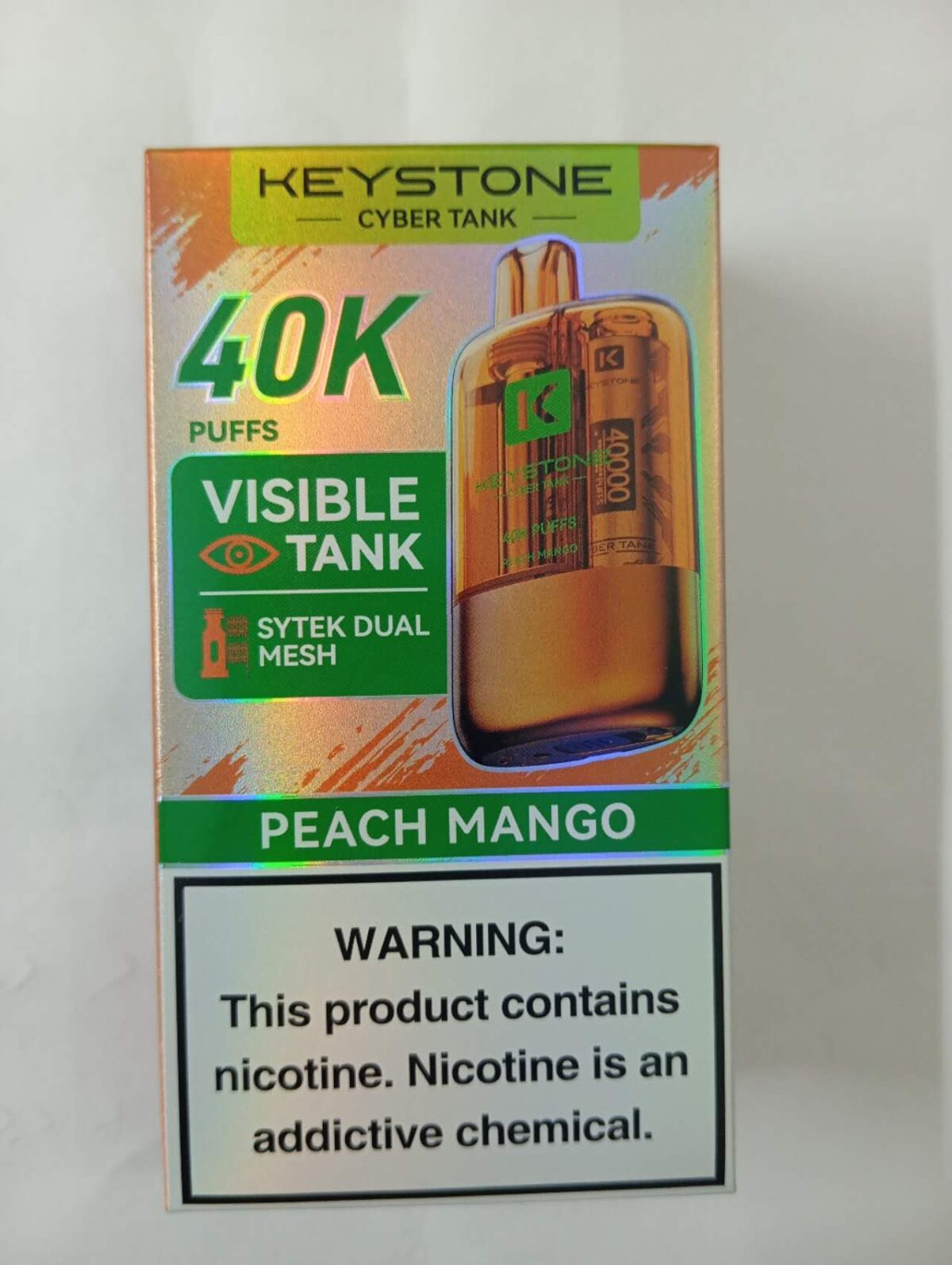 Keystone --cyber tank 40k puffs disposable--Peach Mango - Image 1