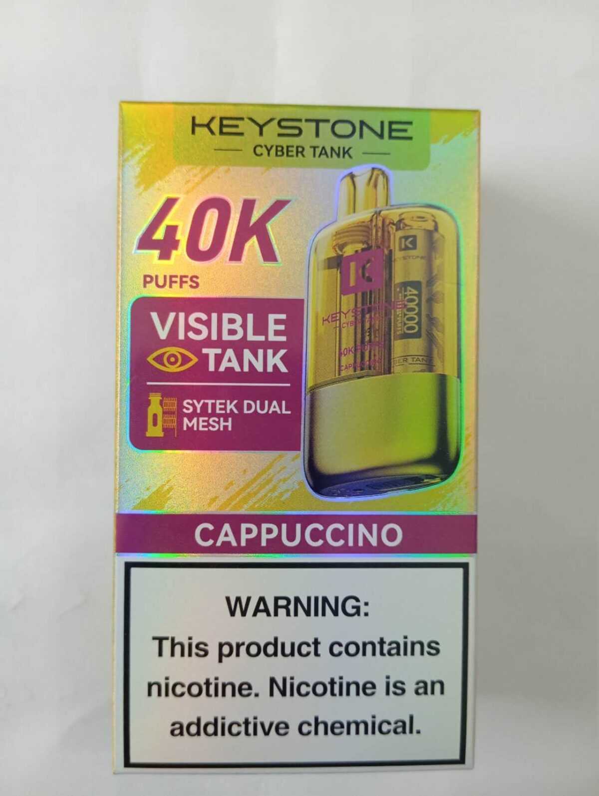Keystone --cyber tank 40k puffs disposable Cappuccino - Image 1