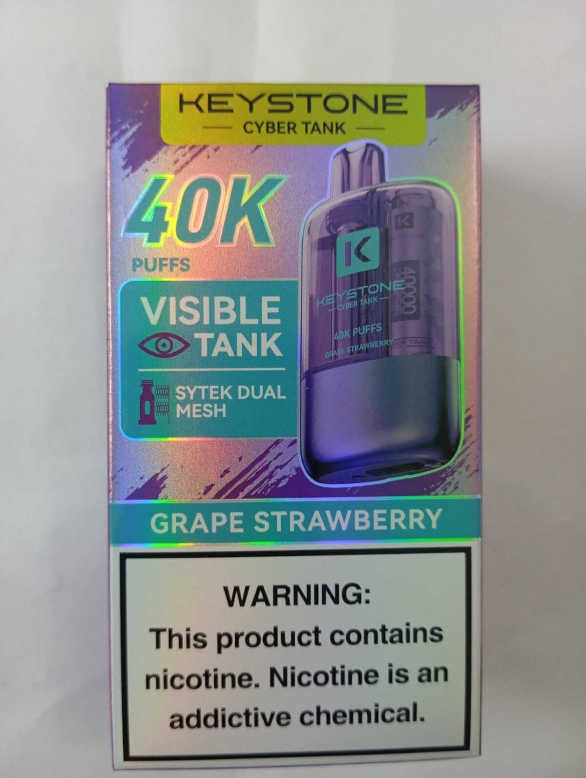 Keystone --cyber tank 40k puffs disposable--Grape Strawberry - Image 1